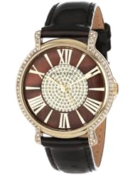 Anne Klein Womens AK/1346BMTO  Swarovski Crystal Accented Gold-Tone Tortoise Pattern Strap Watch