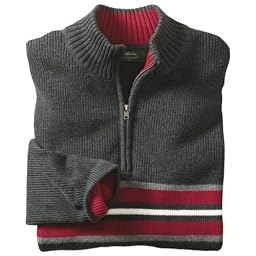 Eddie Bauer Cotton Chest Stripe Half-zip Sweater Eddie Bauer Cotton Chest Stripe Half-zip Sweater