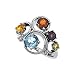 14K White Gold 0.05 ct. Diamond and 2 1/3 ct. Multicolor Gemstone Circle Ring
