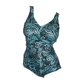Maxine of Hollywood Plus Size Tummy Control Tank Swimsuit X7H6050 Teal