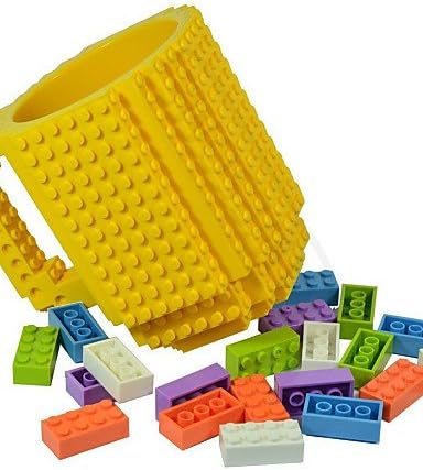 Aanll Fashion 1Piece Build-On Brick Mug Building Blocks Coffee Cup DIY Block Puzzle Mug Drink Cup , red