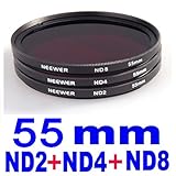 55MM 3 Piece Neutral Density (ND) Filter Kit for Nikon, Canon, Kodak, Fuji, ....