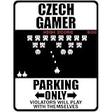 New  Czech Gamer - Parking Only ( Invaders Tribute - 80'S Game)  Czech Republic Parking Sign Country