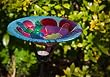 Hummingbird Harmony Glass Birdbath with Solar Stake