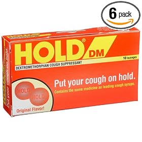 Hold DM Dextromethorphan Cough Suppressant, Original Flavor, 10-Count Lozenges (Pack of 6)