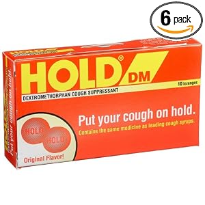 Hold DM Dextromethorphan Cough Suppressant, Original Flavor, 10-Count Lozenges (Pack of 6) by Hold Dm