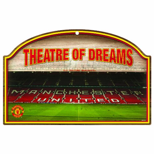 Int'l Soccer Manchester United 11-By-17-Inch Traditional Look Wood Sign