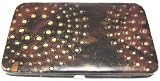 Marbled Brown Hard Frame Wallet ID Holder Circle Print