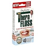 Dr. Katz TheraFloss Floss, Coated with Patented TheraBreath, 40-Count Packets (Pack of 6)