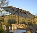 9ft Rotating Tilt Wooden Market Umbrella Natural
