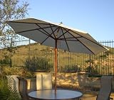 9ft Rotating Tilt Wooden Market Umbrella Natural