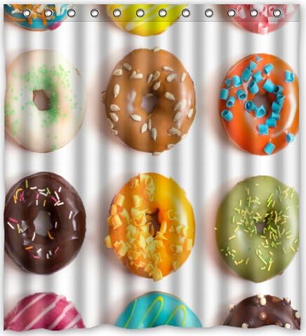 fond Donut Beautiful Design Waterproof Fabric Polyester image for Polyester Shower Curtain 66" X 72" Inches