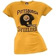 Pittsburgh Steelers - Distressed Helmet Ladies T-Shirt