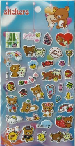 Rilakkuma 4 Foam Shape Sticker/Puffy Sticker Art Supplies