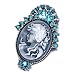 Pugster December Birthstone Oval Blue Beauty Cameo Brooches And Pins Vintage