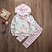 Baby Girls Long Sleeve Flowers Print Hoodie Top and Pants Outfit … (70 (0-6M), Pink)