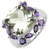 7.50 Carat Genuine Amethyst Sterling Silver Ring