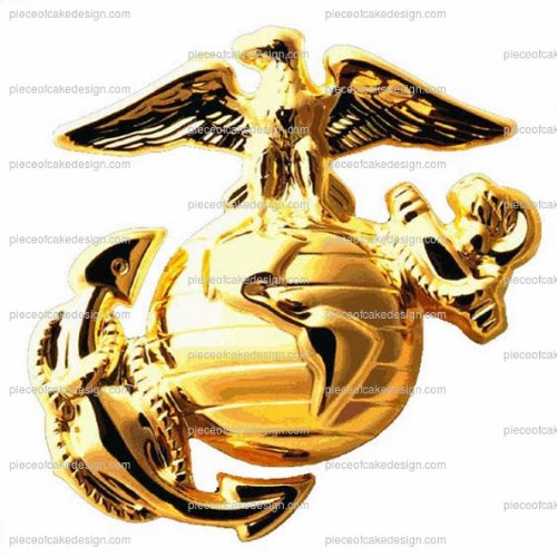 1/4 ~ Military Marines Emblem Birthday ~ Edible Image Cake/Cupcake Topper!!!