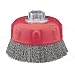 Norton Wire Cup Brush, Threaded Hole, Carbon Steel, Crimped Wire