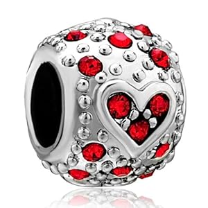 Pugster Jewelry January Birthstone Heart Beads - Pandora Charm & Bracelet Compatible