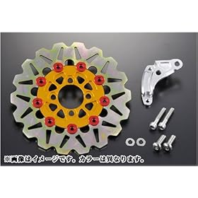 【クリックで詳細表示】アグラス(AGRAS) フロントディスクローター＋サポートセット インナーローター：ブラック / フローティングピン：シルバー KSR110 318-476-001BkS： カー＆バイク用品