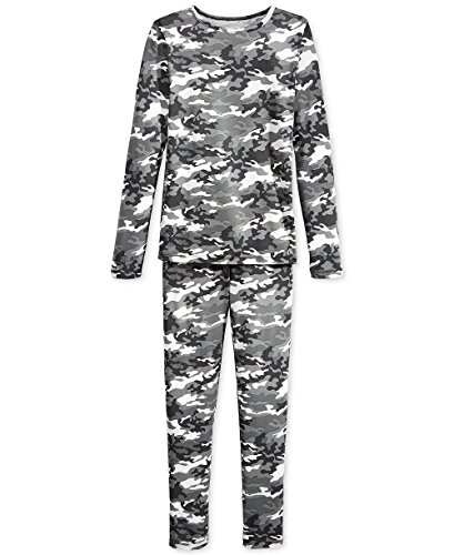 32 Degrees Weatherproof Big Boy's Base Layer Thermal Set, M, Gray Camo