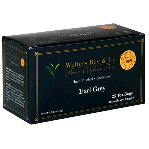 Walters Bay & Company, Pure Ceylon Gold Tag Earl Grey Tea, 25-Count Boxes (Pack of 8) by Walter