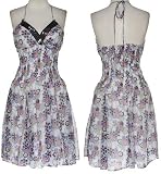 HOTKISS Crinkle Chiffon Halter Dress W/ Sequins