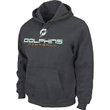 NFL Men's Miami Dolphins 1st and Goal IV Long Sleeve Hooded Fleece Pullover (Charcoal Heather, Large)