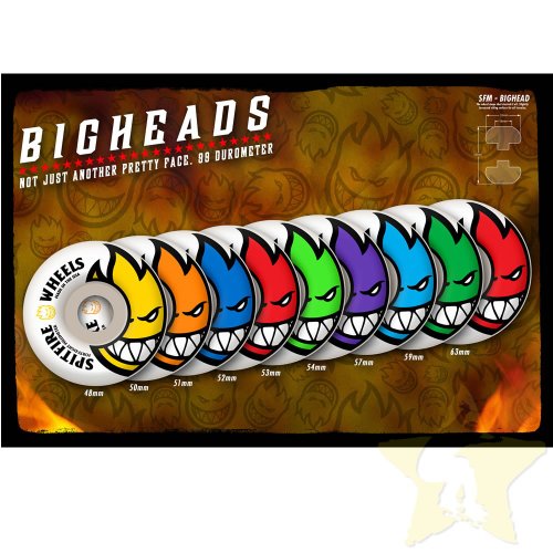 Spitfire Bighead Skateboard Wheels (48mm 50mm 51mm 52mm 53mm 54mm 57mm 59mm 63mm)