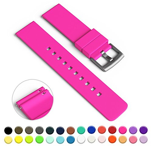 GadgetWraps 22mm Silicone Strap / Band for Pebble Watch with Quick Release Pins (Hyper Pink)