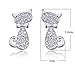 Lureme Cute Kitty Cat with Bow Tie Pave Crystal Gold Tone Stud Earrings for Women 02002063-2