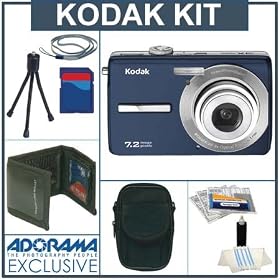 Click here to buy Kodak Easyshare M763 Digital Camera Kit, Blue with 2 GB SD Memory Card, Deluxe Carry Case,... by Kodak.