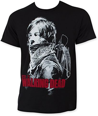 The Walking Dead Adult's Daryl Dixon Bandana Logo Licensed T-Shirt, Black