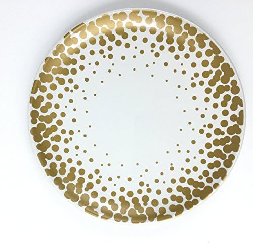 ROOM Creative Stoneware Dessert / Appetizer Plates, Set of 4 (Cascade Gold)