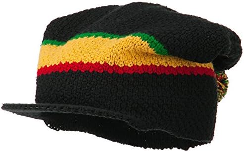 Eco Cotton Applejack Beanie Cap - Black RGY OSFM