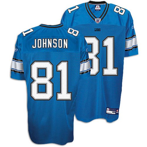Calvin Johnson Detroit Lions Authentic Onfield Blue NFL Football Jersey