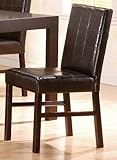 Shoemaker Dark Brown Faux Leather Parson Side Dining Chair (Set of 2)