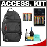 Pentax - Pentax Digital SLR Camera Sling Bag with 8 AA Batteries & Charger + 6-Piece Cleaning Kit for Pentax K200D, K100D, K100D Super, K110D, *ist DL2, *ist DL, *ist DS2, *ist DS & *ist D Digital SLR Cameras