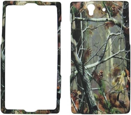 Sony Xperia Z L36h L36i C6603 Phone Case Cover Hard Rubberized Snap on Faceplate Protector Camouflage Hunter Camo Tree Winter