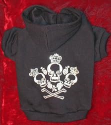 Crowned Crossbones Hoodie Sweatshirt Sweater Black Small