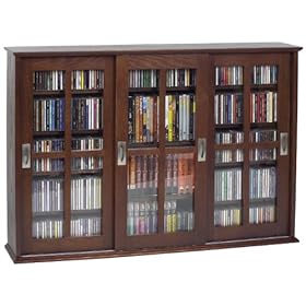  Leslie Dame Sliding Glass Door Mission Hanging Wall Storage Rack - Walnut