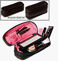 Avon mark Expandable Black Cosmetic Case