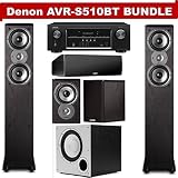 Denon AVR-S510BT Bundle 5.2 Channel Full 4K Ultra HD A/V Receiver with Bluetooth NOW WITH (2) Polk Audio TSi300 Floorstanding Speakers (2) TSi100 Bookshelf's (1) CS10 Center Channel (1) PSW10 Subwoofer System!