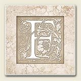 AbsorbaStone Coaster set~ Monogram Initial F ~ 4 Tile Drink Coasters ~ code 573C