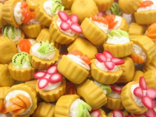 Dollhouse Miniatures Food Lot 20 Mixed Fruit Cupcakes Bakery Cupcake Art Deco Supply Dollhouse Food - 4298