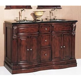 Upperclass Furniture P5441-03A-C Sink Chest- Double- White Under Mount Sink- 3Cm Black... by Upperclass Furniture