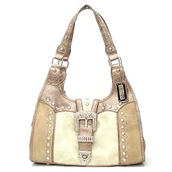 Hi-fashion Vegas Handbag with Rhinestone accents - Natural & Pink Colors Available