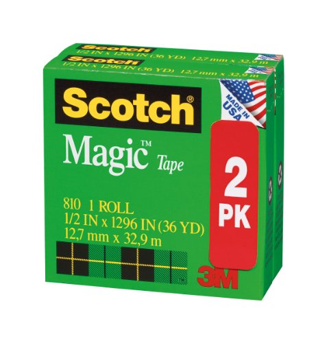 Scotch Magic Tape, 1/2 x 1296 Inches, Boxed, 2-pack