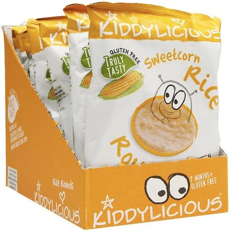 Kiddylicious Rice Rounds Sweet Corn, Sweet Corn, 7 pk 0.42 oz (Pack of 6)